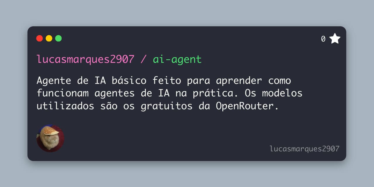 Preview do repositório ai-agent no GitHub